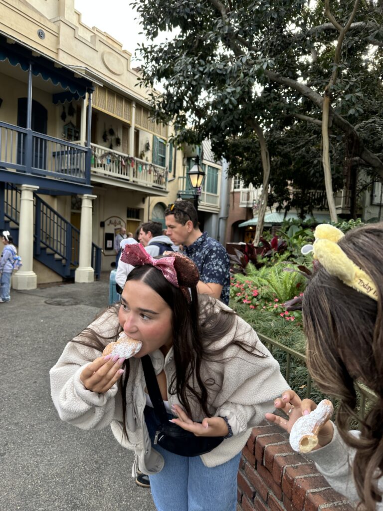 beignets at disneyland - traveling with the costas